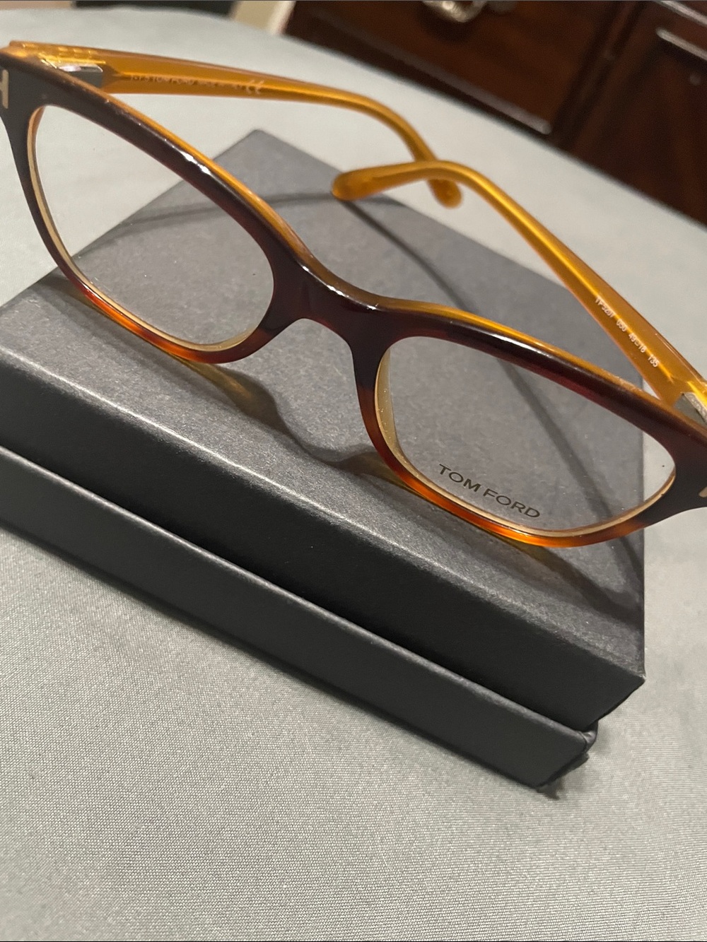 Tom Ford Men’s Brown and Amber Acetate Glasses